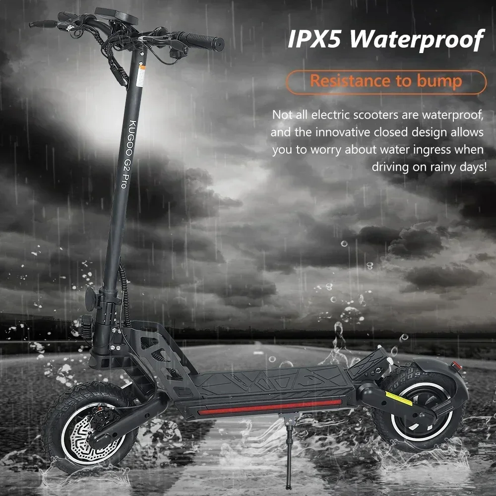 Electric scooter LED KUGOO G2 PRO 800W 48V15AH Escooter Max Speed 45km/h Max Mileage 45km Load 130KG Double-hung Folding