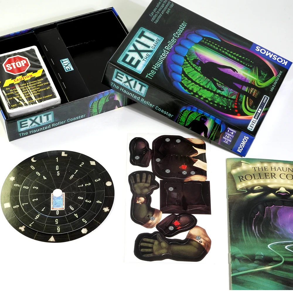 Exit Game The Abandoned Cabin The Haunted Roller Coaster Dead Man on The Orient Express The House of Riddles Card Board Game 5