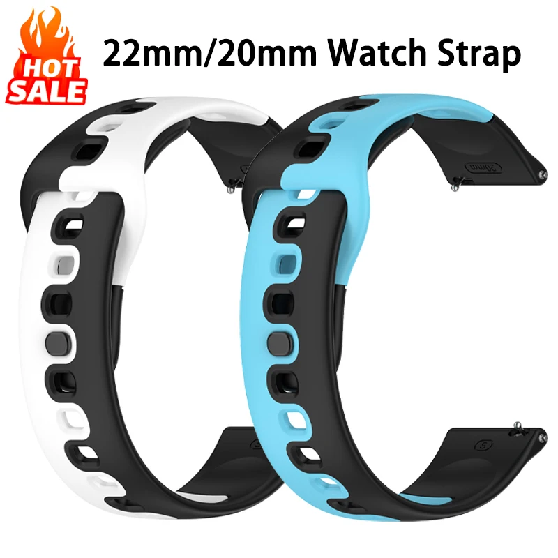 Silicone Sports Watch Strap - 20mm/22mm Band