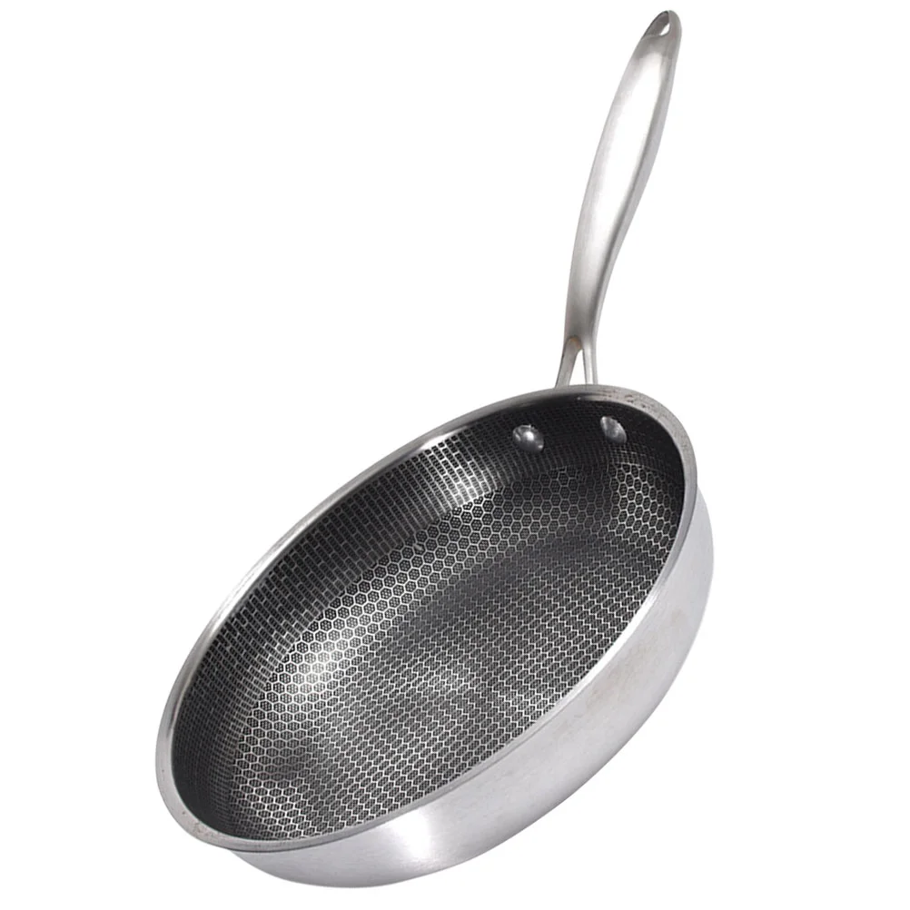 

Stainless Steel Frying Pan Camping Picnic Frying Pan Honeycomb Bottom Steak Frying Pan Frying Egg Pot Suitable for All Stove
