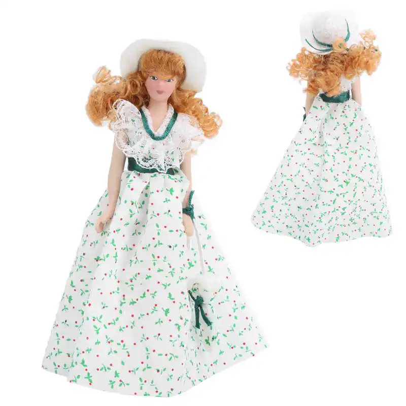1:12 Dollhouse Character Model Rotatable Limbs Good Stability Mini Ceramic People with Stand