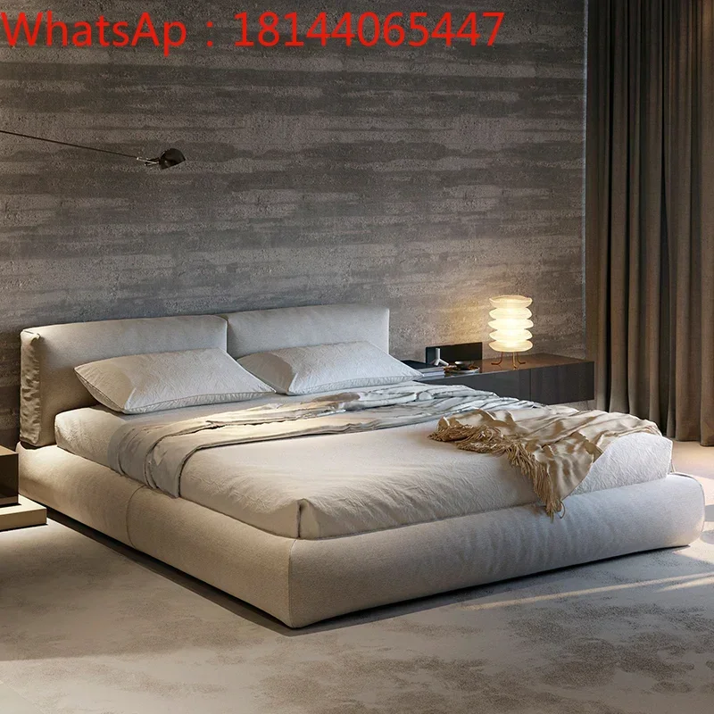 

Bed Modern simple cloth Italian luxury ins wind online celebrity Nordic small-sized master room double soft