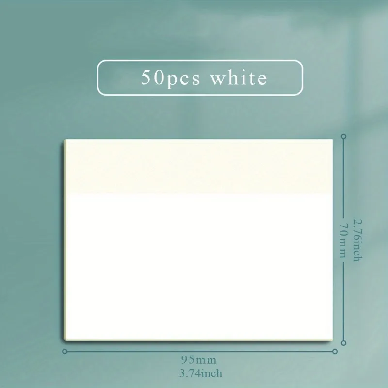 Transparent Waterproof Self-Adhesive Sticky Note Pads - 50 Sheets, Ideal