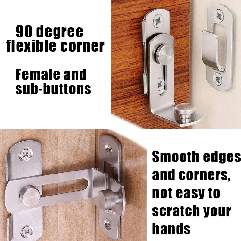 Door Latch 1pc Barn Door Cast Metal Hook Latch Lock Texture Country Rustic Decoration Ornament Toilet Doors Right Angle Sliding Door Buckle door latch