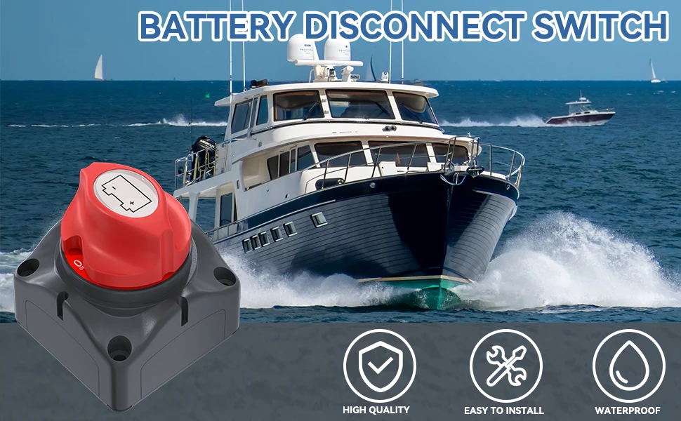 DaierTek Batterie-Trennschalter, 12 V, 48 V, Wohnmobil, Auto, Marine-Batterie-Schalter, Kupfer-Batterie-Trennschalter für Boot, ATV, UTV, Fahrzeuge – Detail 1