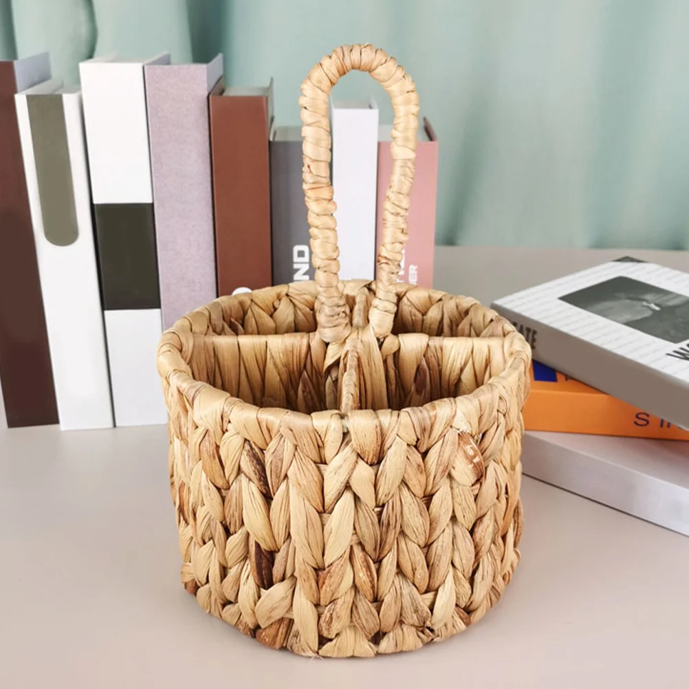 

Handwoven Storage Basket Decor Flower Organizer Gourd Grass Handheld Gift