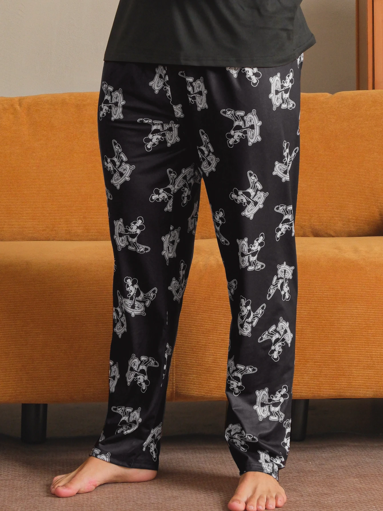 1 pack Men's pajamas long pants for autumn and winter printed casual home pants