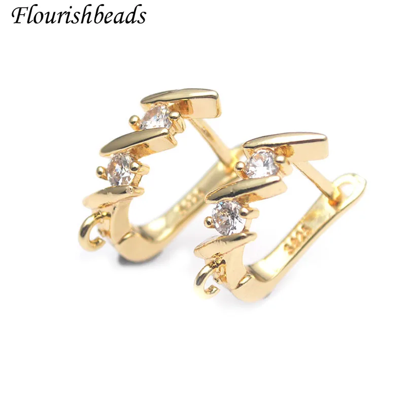 

High Quality Real Gold Plated Earring Hooks Clasp Nickel Free Jewelry Findings for Women DIY Jewelry Making Supplie 30pcs/lot