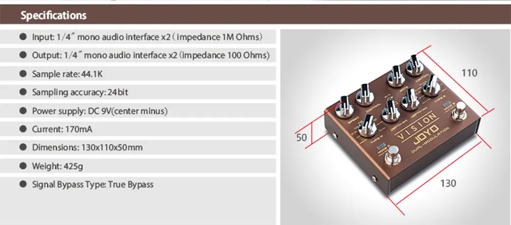 R-09 Modulation Multi Effects Pedal Stereo Input & Output 2 Modules Each 9 Effec