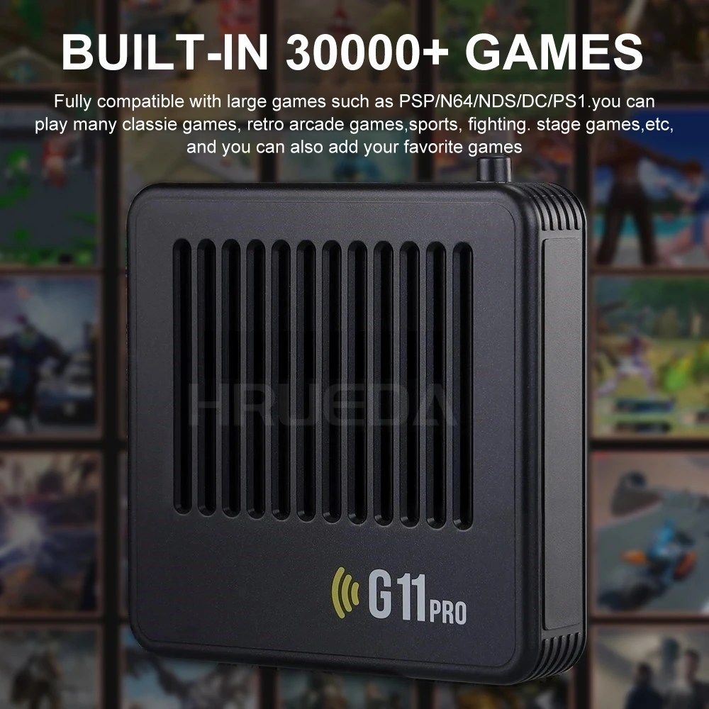 G11 Pro Game Box Video Game Console 256G Built-in 60000+ Retro Games 2.4G Wireless Gamepad 4K HD TV Box Game Console for PS1/GBA