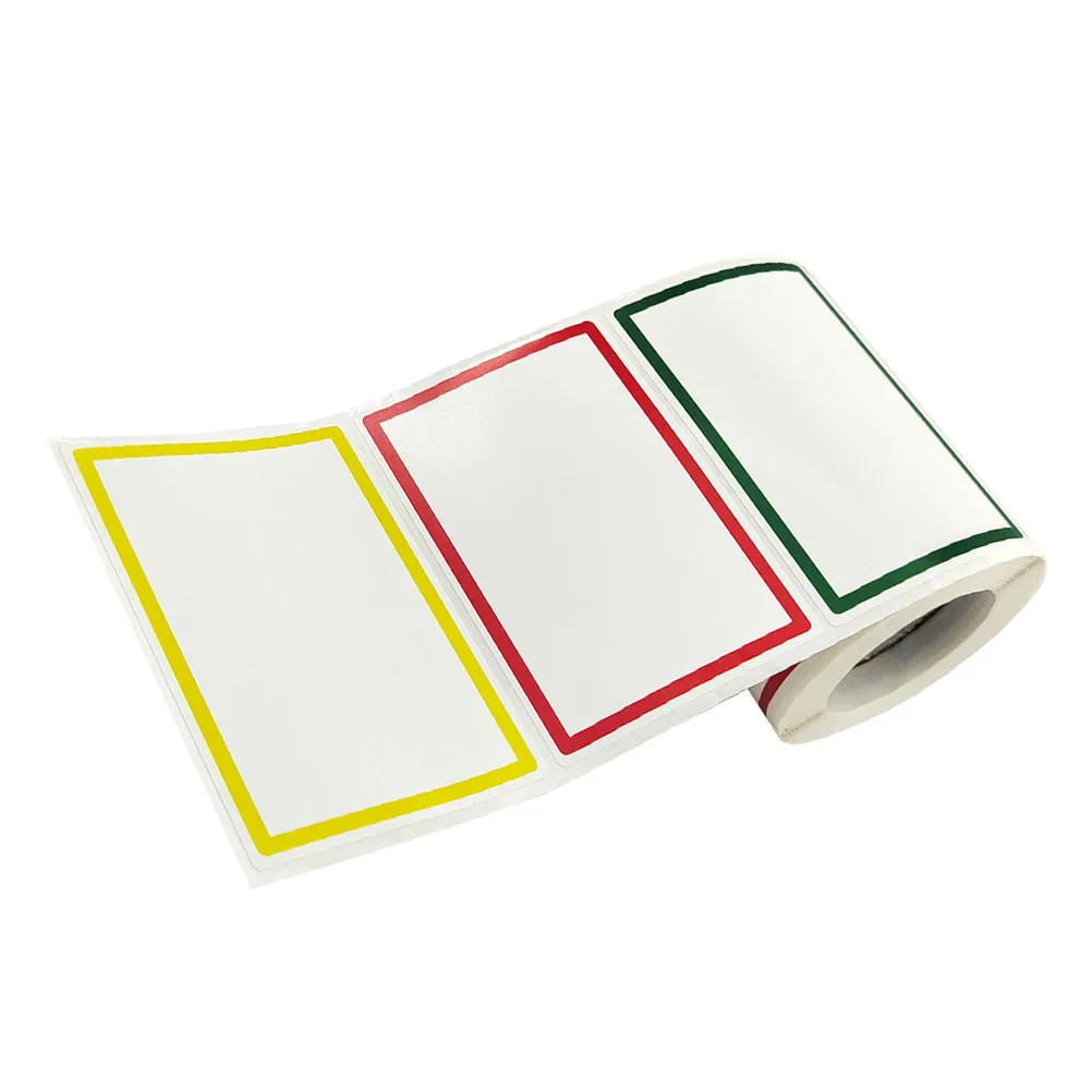 1 롤 다채로운 DIY 이름표 스티커 분류 마킹을위한 빈 접착 라벨 학교 사무실 가정용 스틱