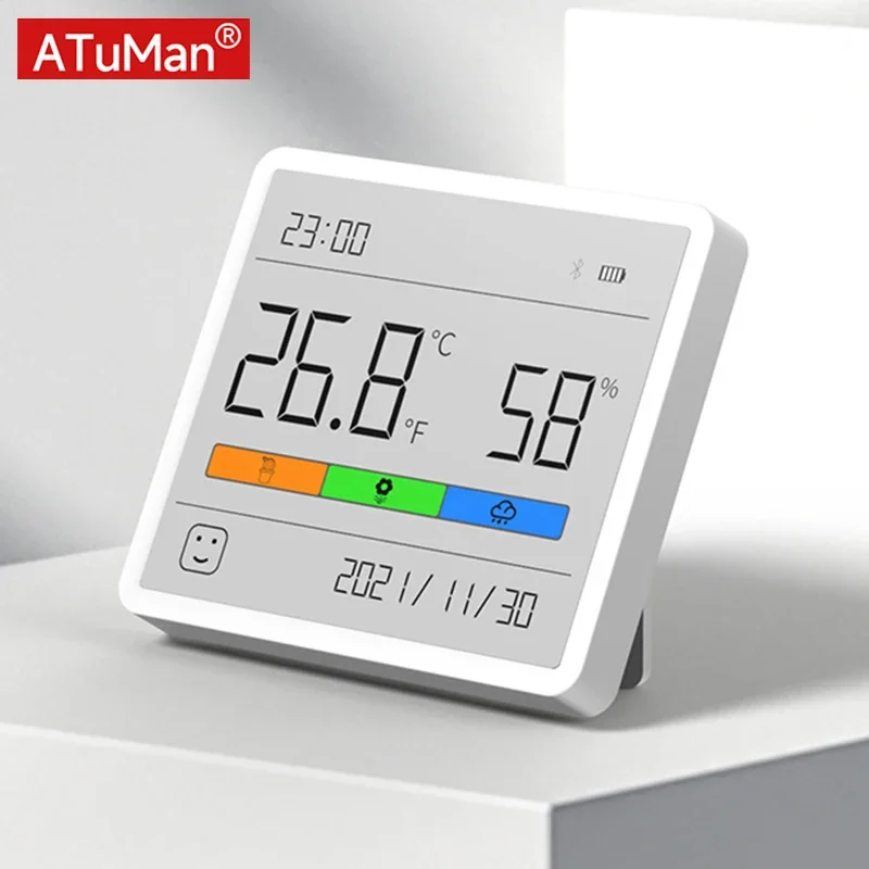 

DUKA Atuman Temperature Humidity Meter LCD Digital Thermometer Hygrometer Sensor Gauge Weather Station Clock Home Indoor Use