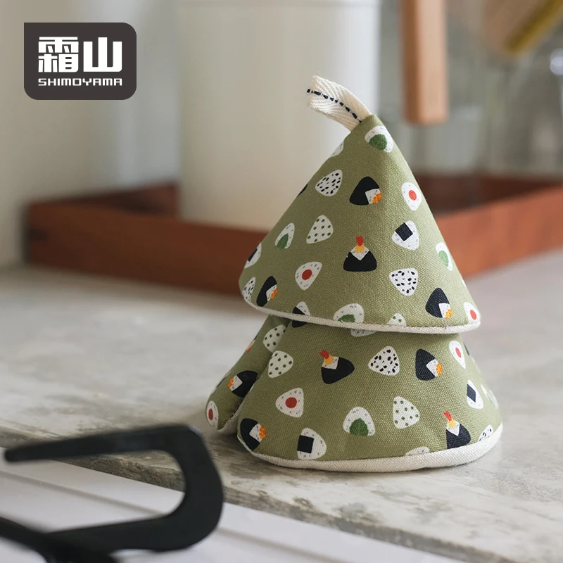 SHIMOYAMA Triangle Pot Cap Oven Gloves Kitchen Anti-Scald Pot Handle Cover Finger Protector Heat Insulation Microwave Mitt Clip