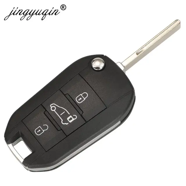 Jingyuqin 433MHz 4A HITAG AES ชิปรีโมท Van Car Flip Key สำหรับ Peugeot Expert 308 3008 2016 + citroen C4แคคตัส2014 + HU83 3