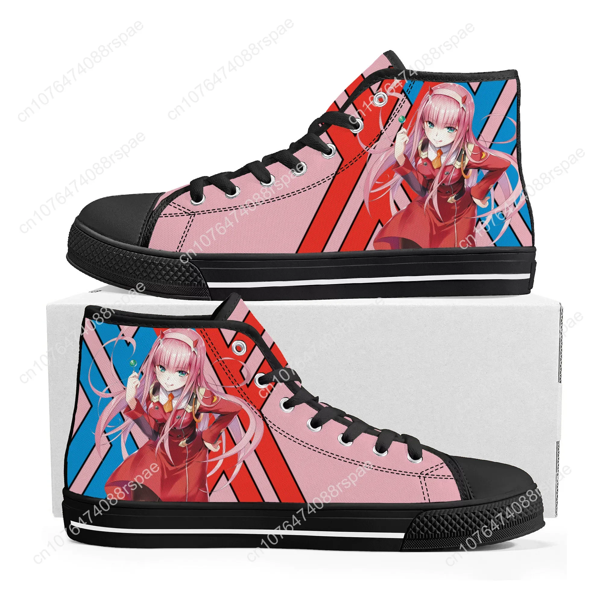 DARLING In The FRANXX Zero Two High Top Sneakers Mens Womens Teenager High Quality Canvas Sneaker Casual Couple Custom Shoes