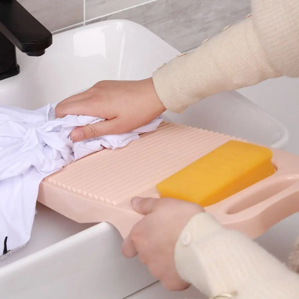 1 PCS Large Size Laundry Board Thicker Durable Plastics Washboard With Soap Trough Simple Household Washing Board
