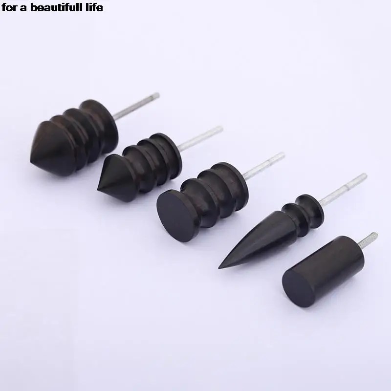 Leather Edge Polishing Slicker Black Ebony Wood Leather Burnisher Polished Rods Sandalwood DIY Tool Grinding Head images - 6