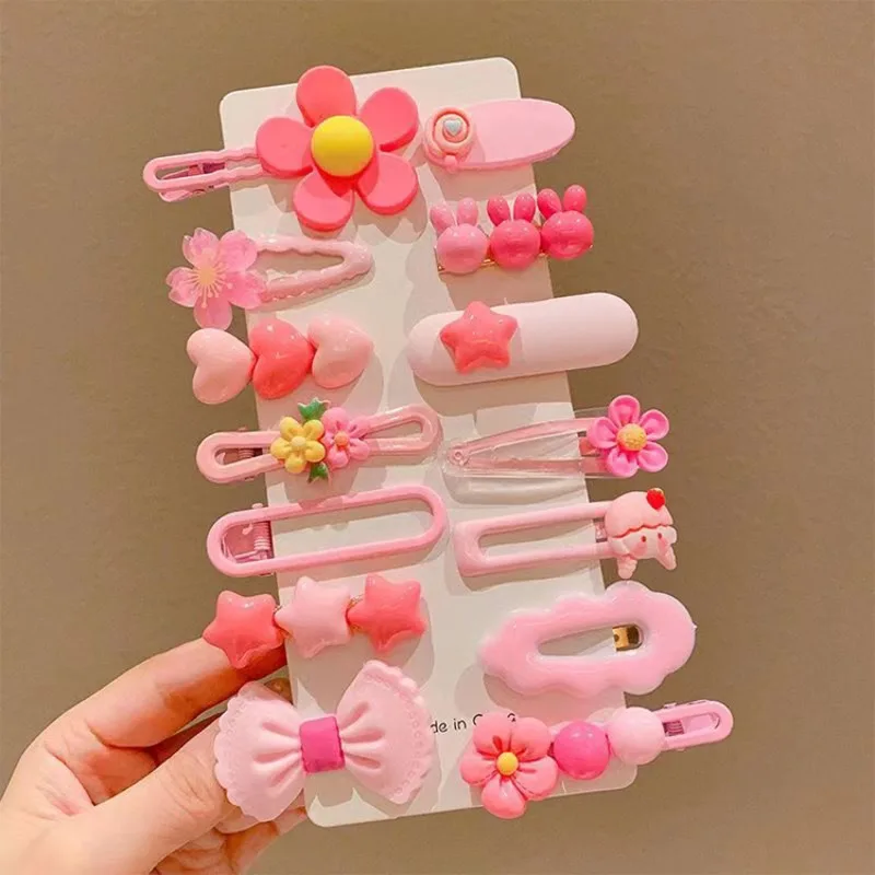 Children's Flower Hairpin Cute Baby Does Not Hurt The Hair Bb Clip Hairpin Girl Cartoon Broken Bangs Clip Little Girl Headdress 2