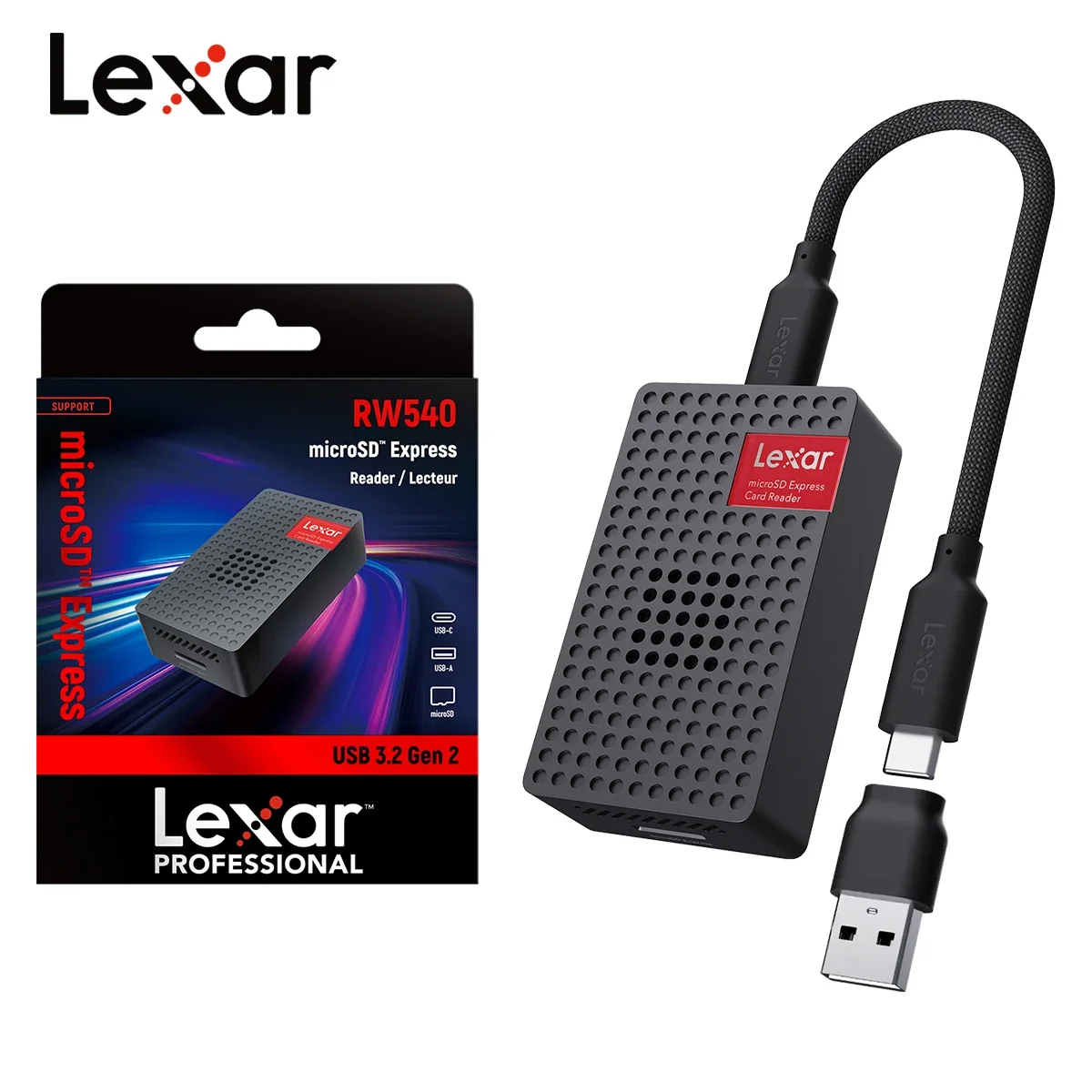 렉사 플레이 프로 microSDXC 익스프레스 카드 리더 RW540 USB3.2 타입 C 900MB/s 고속 메모리 카드 리더 (스위치 2용)