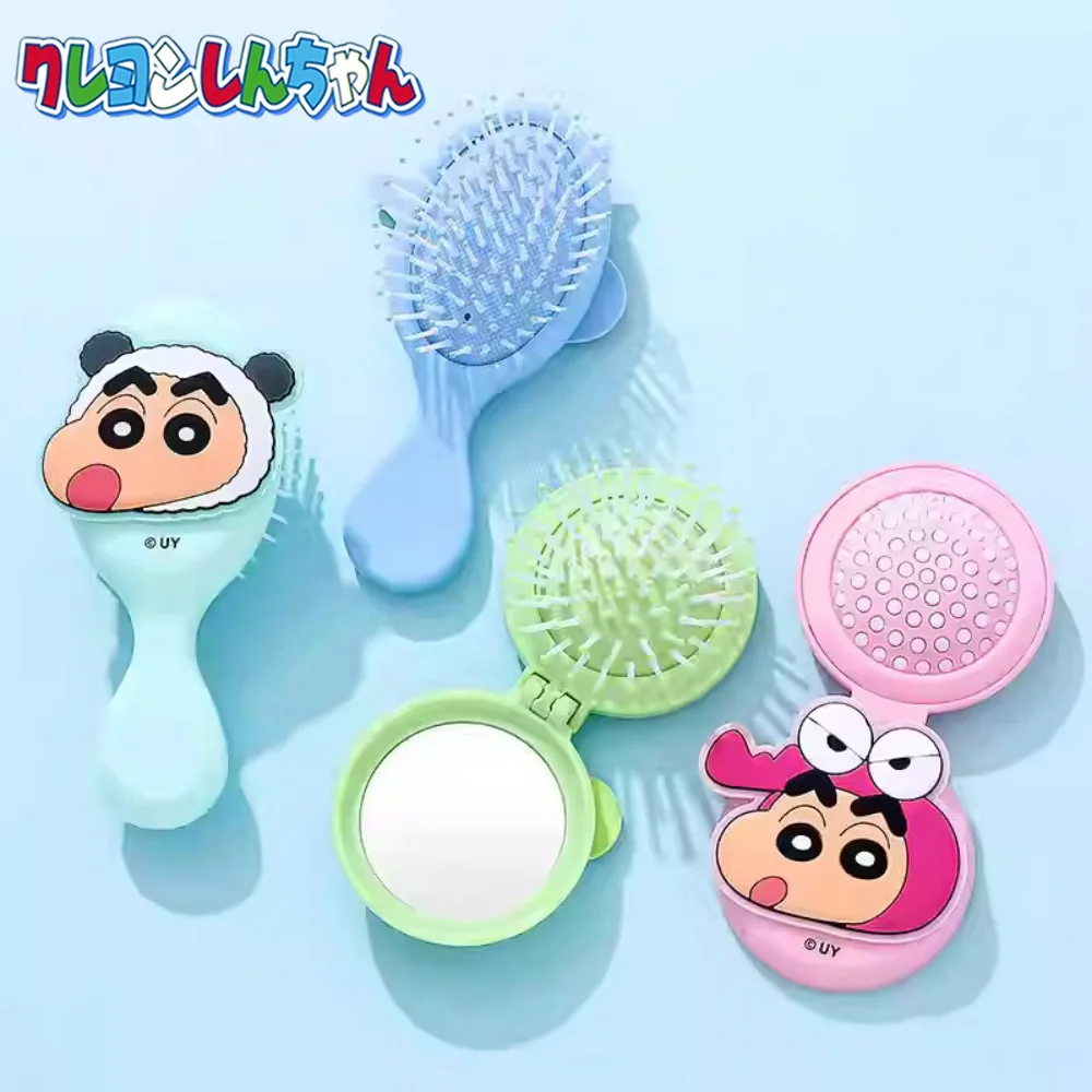Crayon Shin-Chan Cute Cartoon Folding Mirror Comb – Portable Personal Care Cushion Comb Gift