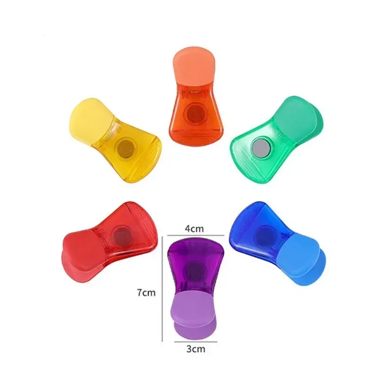 6pcs Kitchen Magnetic Plastic Bag Clips Ziplock Refrigerator Message Notes Strip Magnet Sticker Photo Home Sealing Clip 3