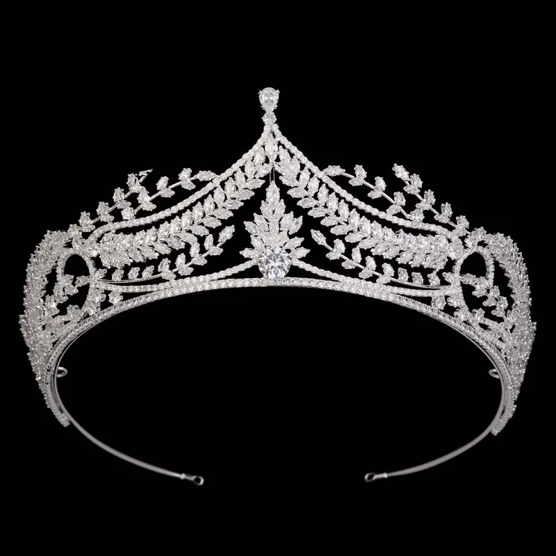 

HADIYANA Gorgeous Fashionable Cubic Zirconia Hair Accessory BC6669 Luxury Crystal Crowns and Tiaras Princess Birthday Party Gift