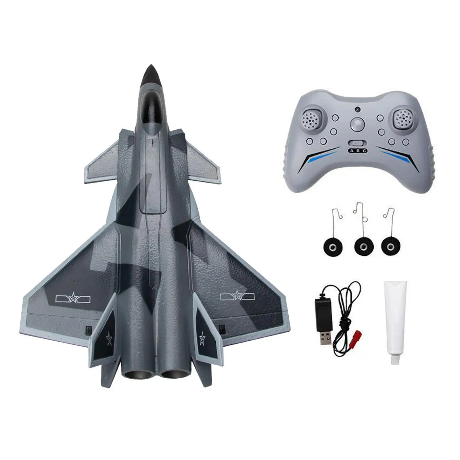 J20 Fighter Practical USB Charging Lightweight Kids Playset Multifunctional FX9630 RC Plane Gifts for Girls Boys Kids Beginners