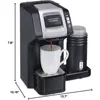 Single-Serve Coffee Maker, with Milk Frother Compatible with K-Cup Pods and Grounds, Black Make Hot or Cold Froth, Household 5