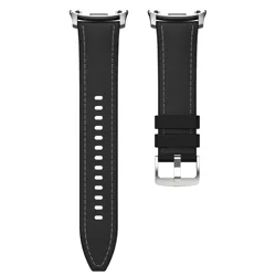 Premium Silicone - Leather Strap for Galaxy Watch 8 - Comfortable and Stylish Wristband Bracelet (Black)