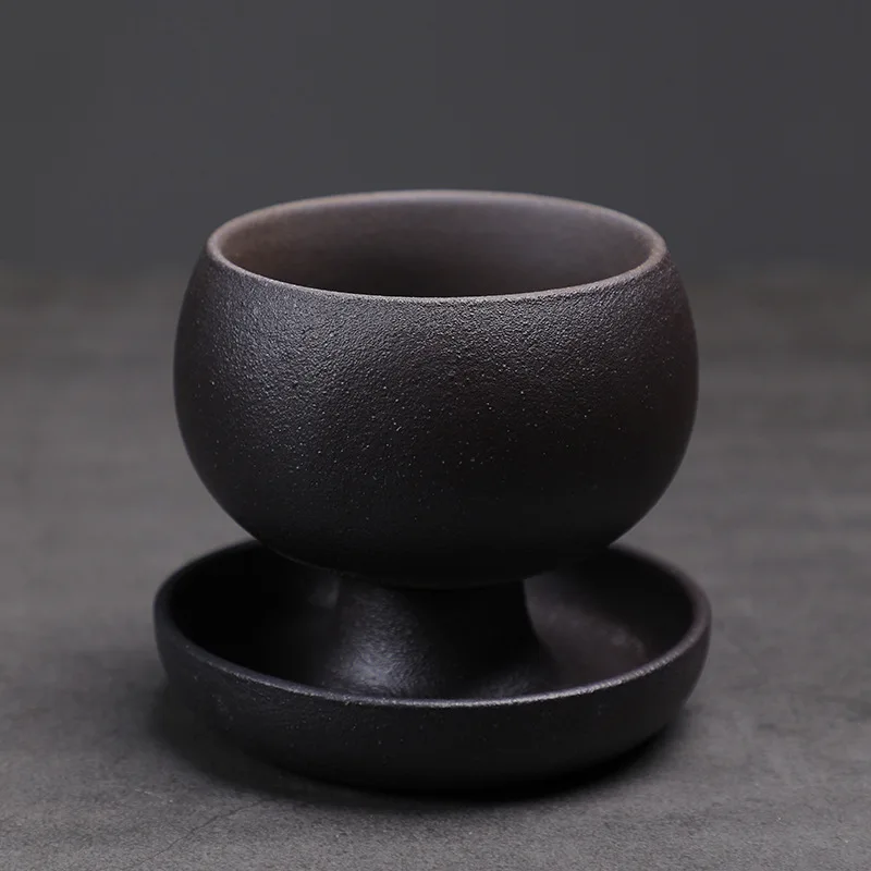 فنجان قهوة من السيراميك مصنوع يدويًا مع طبق 150 مل...