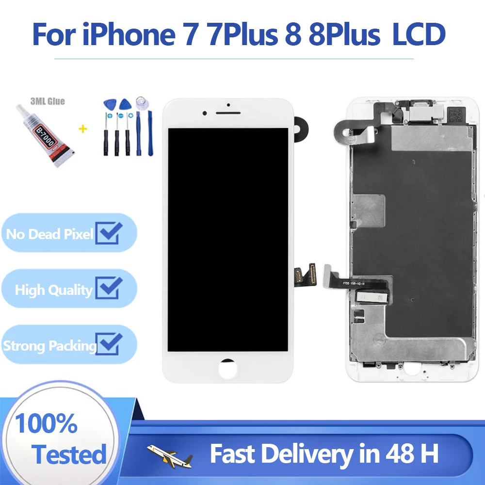 

Complete LCD For iPhone 7 8 Plus 7P 8P Screen Full Set Display Assembly touch Digitizer Replacement 100% Tested+Front Camera