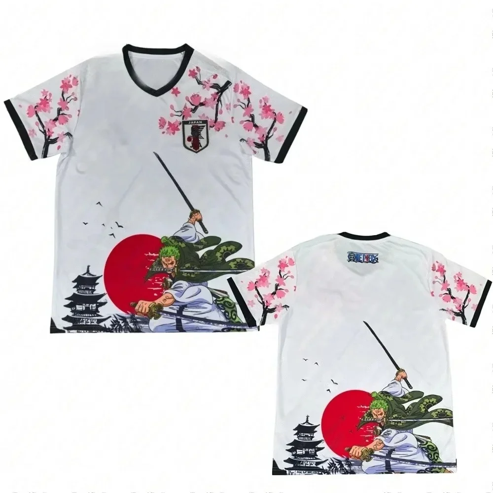 FamilyMatching Neuestes Anime One Piece Japanisches Fußballtrikot, Zoro Fan Edition, Sonderedition Atmungsaktives Jersey T-Shirt