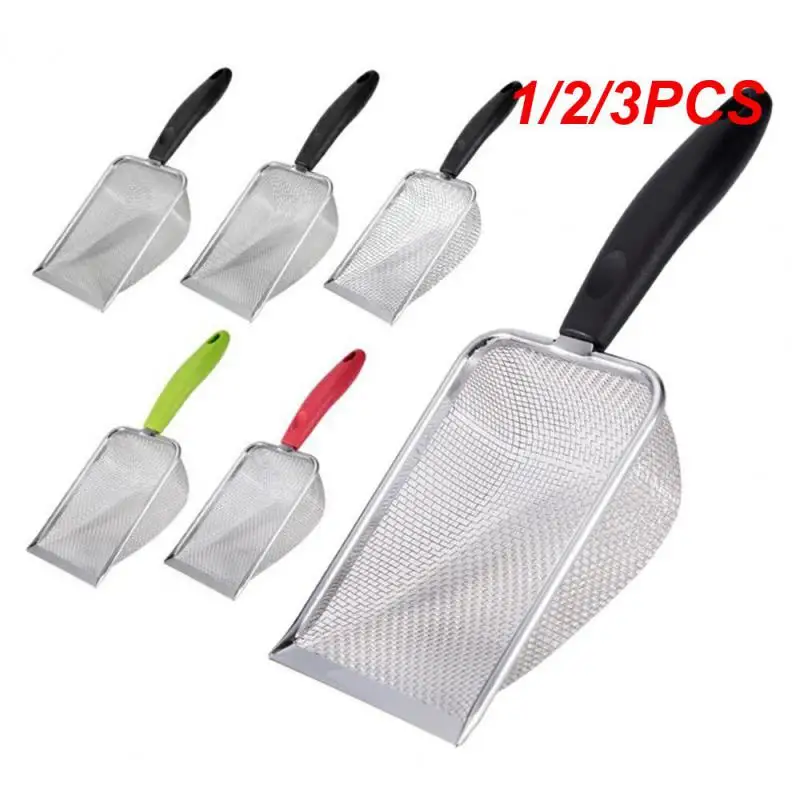 

1/2/3PCS Sand Reptile Scoop Litter Scooper Mesh Reptiles Substrate Box Filtering Steel Stainless Bedding Cleaner Cat Sifter
