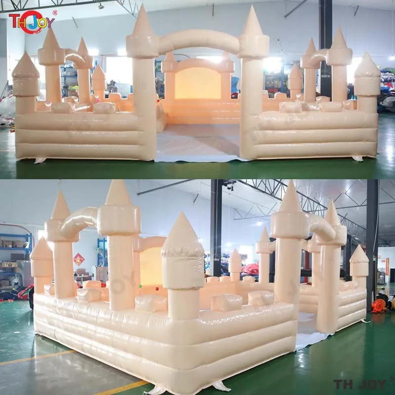 Fast Air Shipping 6x4m Pink Ball Pit White Wedding Bounce House Inflatable Ball Pool for Sale with Blower 5