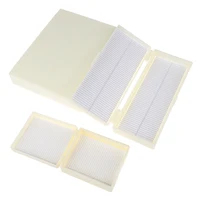 Plastic Microscope Glass Slide Box 25/50/100pcs Biological Slices Storage Case Holder for Prepared Microscope Slides 5
