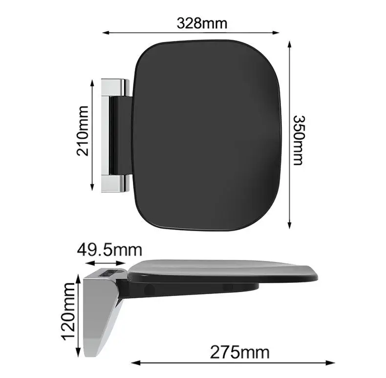 Hot Sells Bathroom White Wall Mounted Folding Shower Seat Uf Urea Wall Mounted Foldable Shower Seat 5