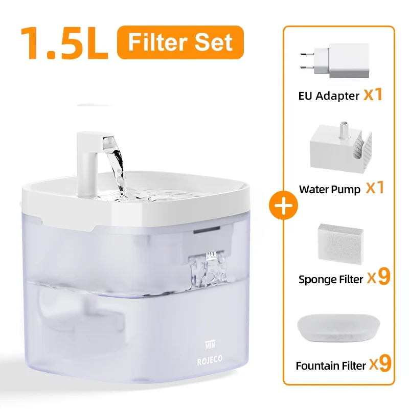 ROJECO Smart Cat Water Fountain Automatic Pet Water Dispenser For thumbnail 2