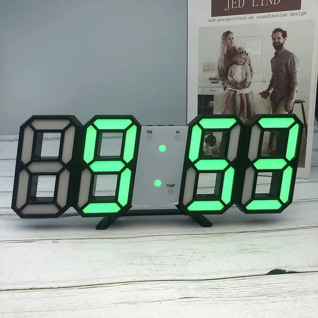 3D LED Digital Uhren Alarm Nordic Wand Uhren Hängen Uhr Snooze