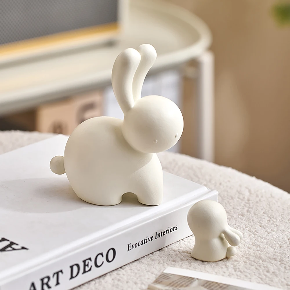 2pcs-Modern-Abstract-Rabbit-Figure-Nordic-Style-Animal-Ornament-Family ...