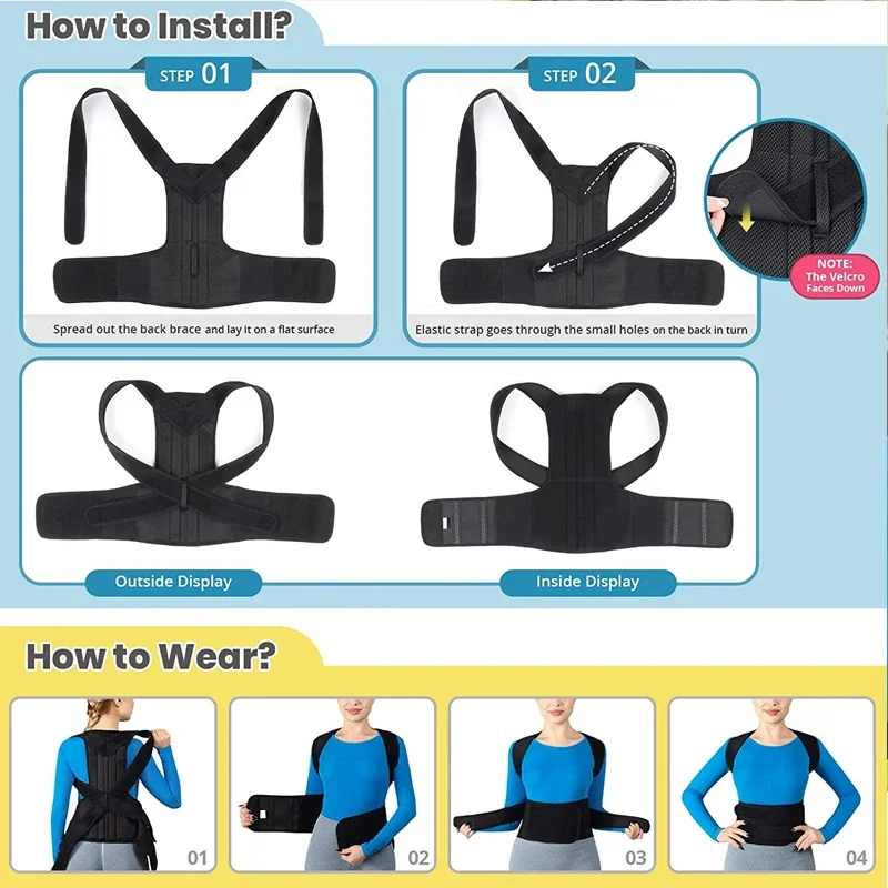 Adjustable Back Posture Corrector Clavicle Spine Back Pain Relief Support Sports Reshape Your Body Upper and Lower BEST SELLERS
