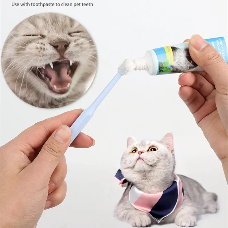 Soft Silicone Cat Toothbrush For Teeth Cleaning And Grooming_voghion.com