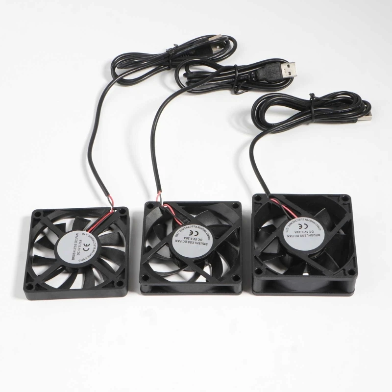 PC 선풍기 쿨러 방열판 배기 CPU 냉각 선풍기 교체, DC 5V USB 커넥터, 이중 볼 베어링 선풍기, 70x70mm 7025 7015 7010