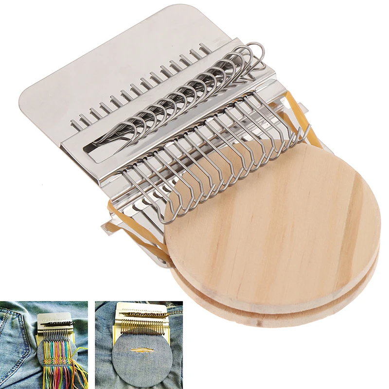 Mini Darning Loom Machine DIY Apparel Sewing Small Loom Small Mender Loom for Darning Machine with Instructions Accessories 6