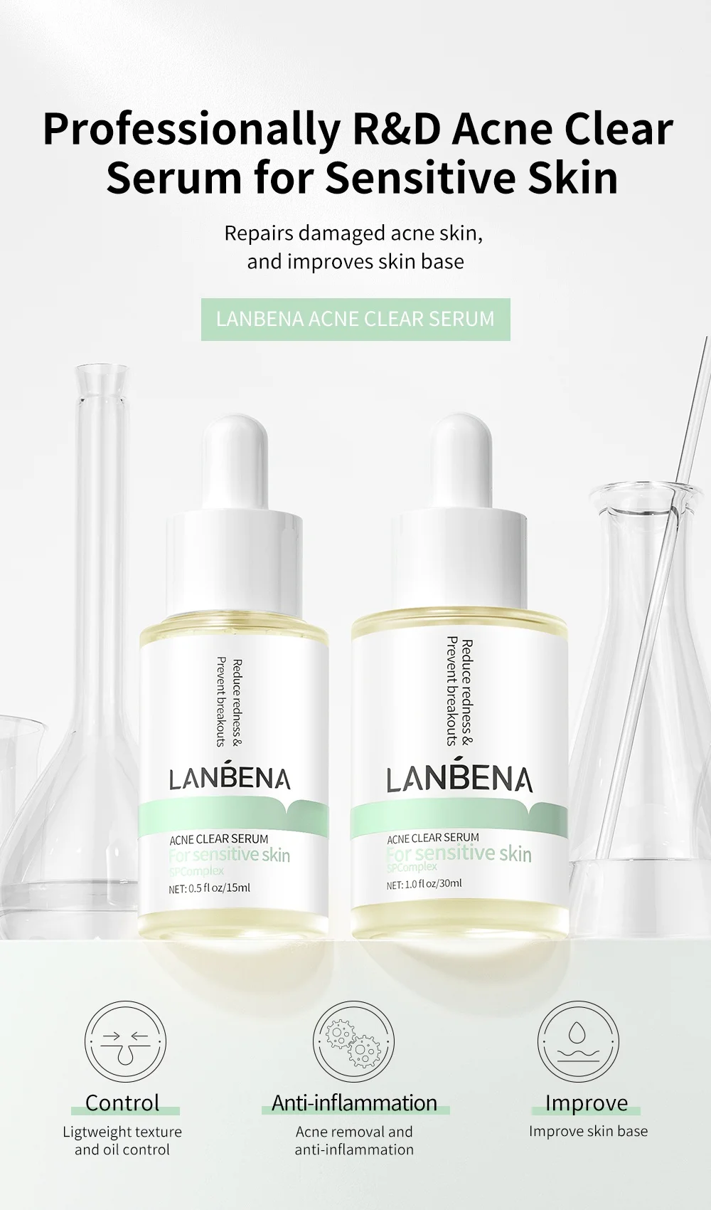 LANBENA 10% Salicylic Acid Oil Control Complex 315 Face Serum Acne Clear Essence 6