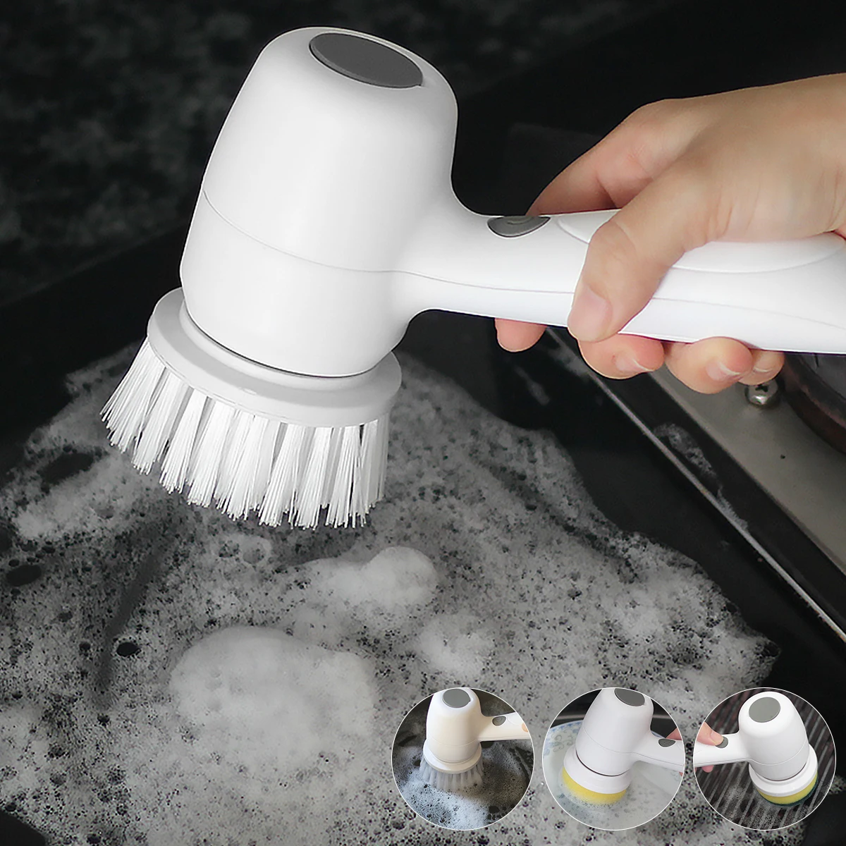

Electric Spin Scrubber Rechargeable Cordless Electric Cleaning Brush Waterproof Power Scrub Brush with 1200mAh Battery and 3