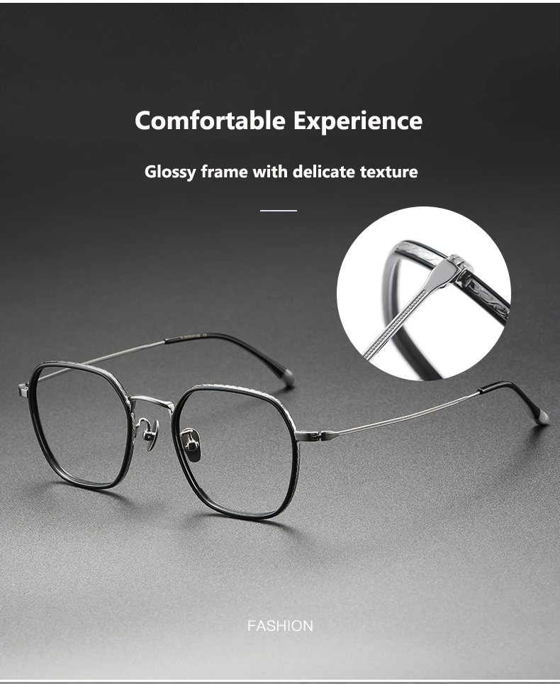 Oveliness Unisex Full Rim Square Acetate Titanium Eyeglasses 8505