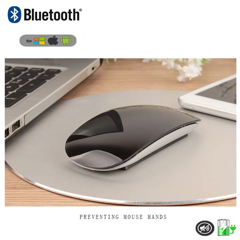 Per Apple Magic Mouse Mouse Wireless Bluetooth Ricaricabile Silent Slim Typc-C Arc Touch Mause Per Microsoft Mac Laptop Pc Ipad