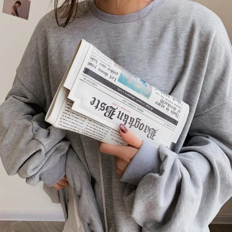 Luxury Designer Women Shoulder Bag Personality Fashion Ladies All-match Messenger Bag Newspaper Modeling Small Square Bag