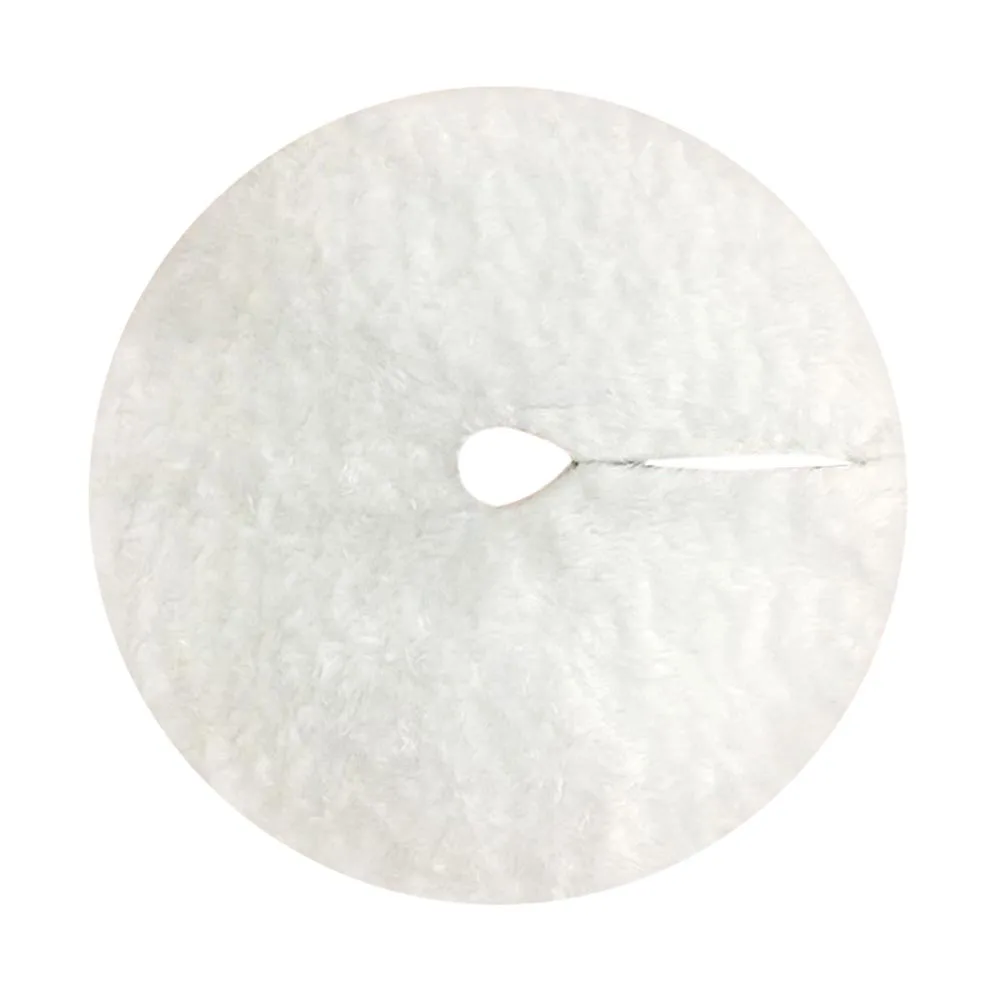 Christmas Tree Skirt Cover Base Mat White Plush Decoration Home Party Holiday
