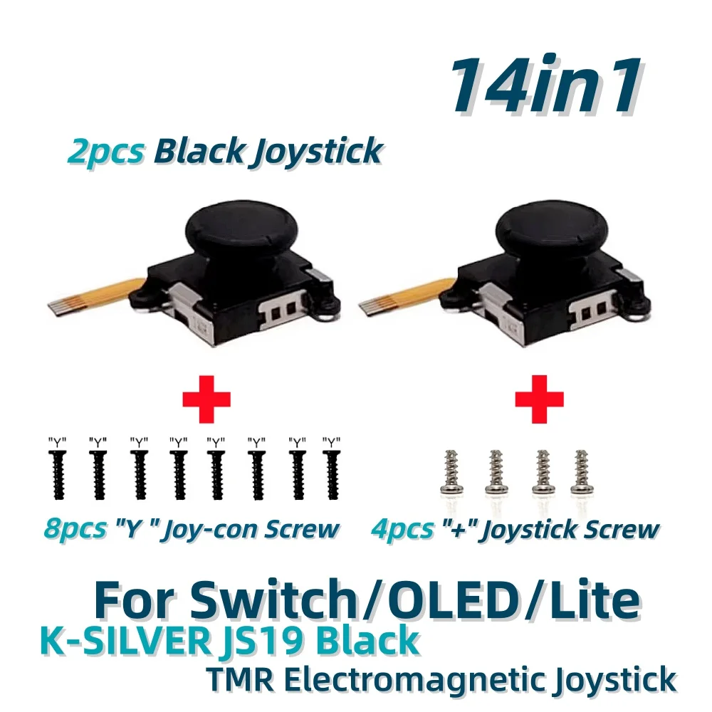 Magnetic Sensor 3D Analog Stick Replacement for Switch Joy-Con - K-SILVER JS19 (2/10pcs)
